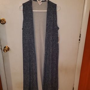 LuLaRoe Joy Vest Duster Sz M New Blue